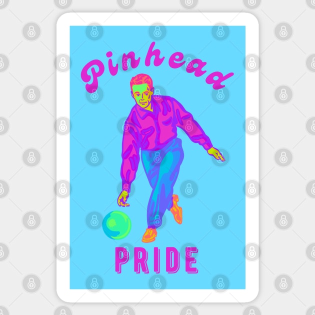 Pinhead Pride Retro Bowler Sticker by Slightly Unhinged